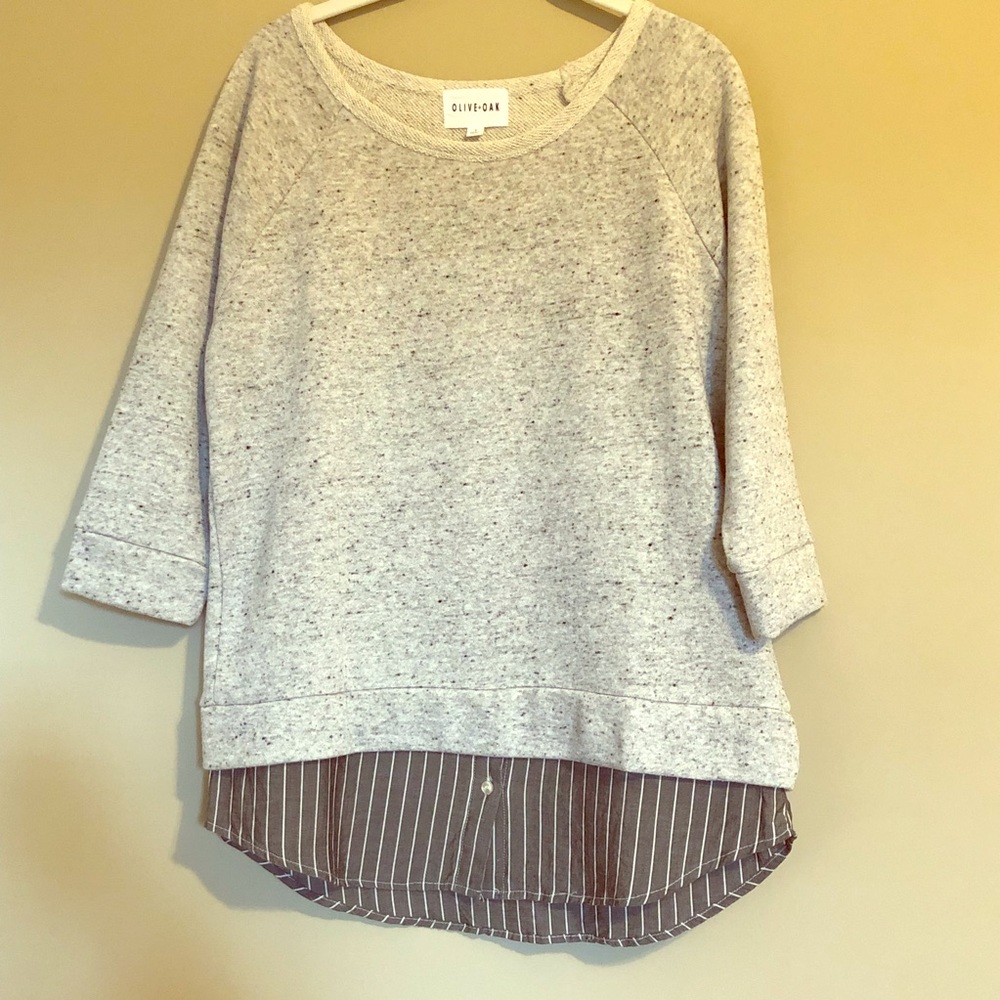 Olive&Oak sweatshirt mixed media layering Anthropologie